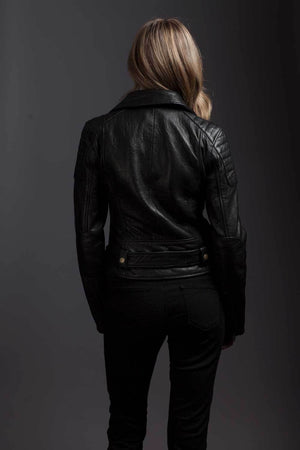 School - Black Lambskin Leather Moto Jacket – Sweet Prima